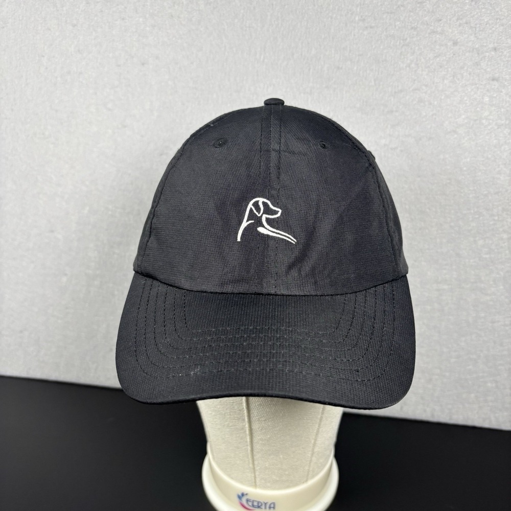 Rhoback Golf Performance Hat Black Cap Strap Back Dog Logo Adjustable Unisex OS